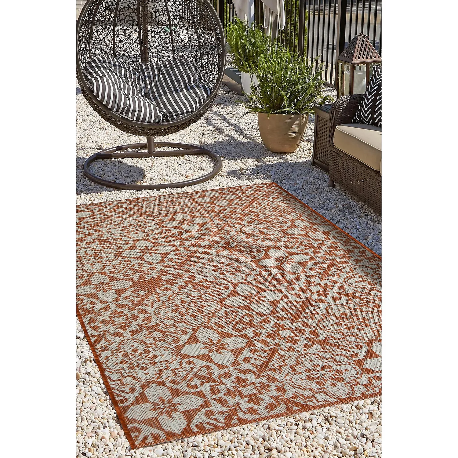 Indoor Outdoor Tile Rug - Terracotta - 100x150cm 2 Indoor Outdoor Tile Rug - Terracotta - 100x150cm - Image 2