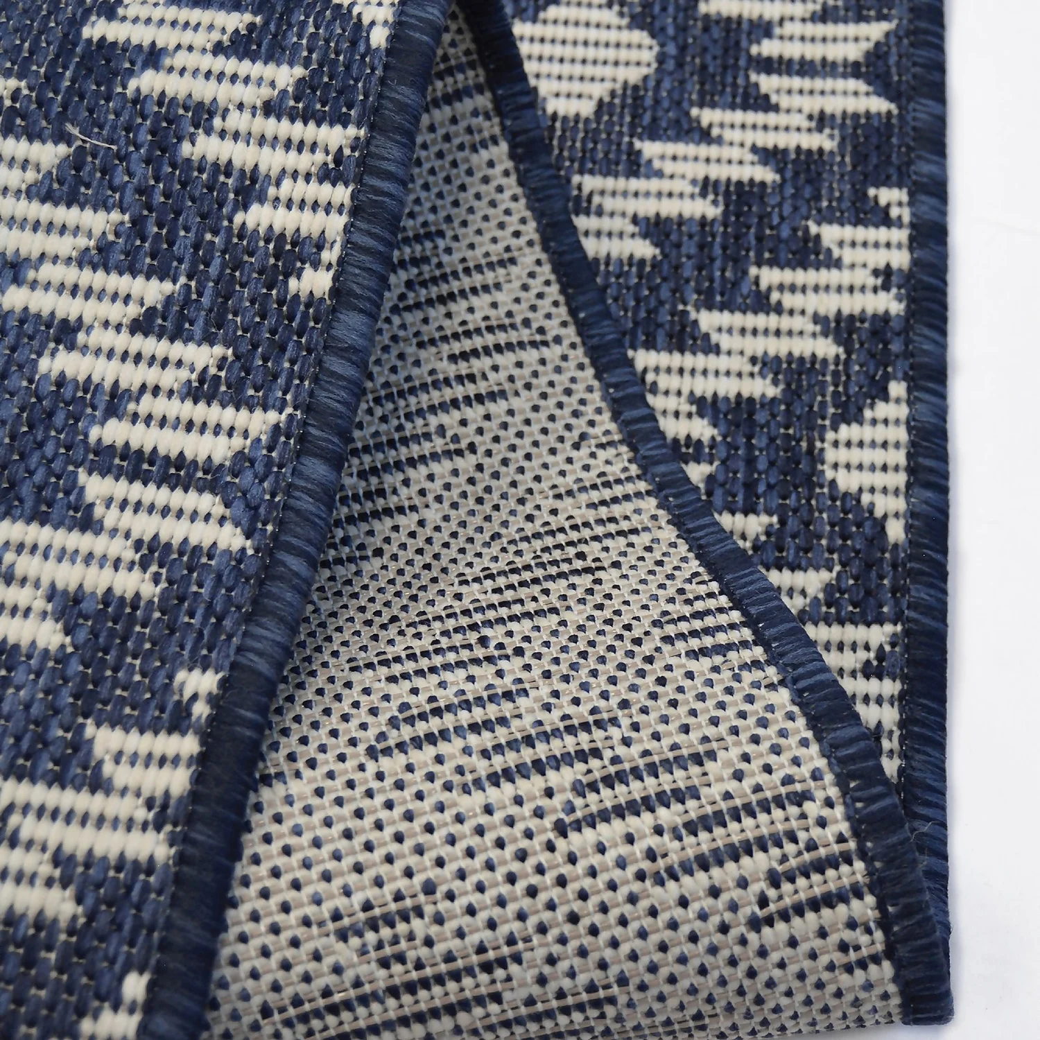 Indoor Outdoor Geo Runner - Navy - 67x200cm 5 Indoor Outdoor Geo Runner - Navy - 67x200cm - Image 5