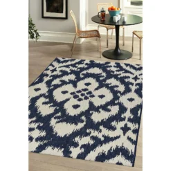 Indoor Outdoor Ikat Rug - Navy - 200x290cm 7 Indoor Outdoor Ikat Rug - Navy - 200x290cm -Curver Shop 14758901 1635053509834096