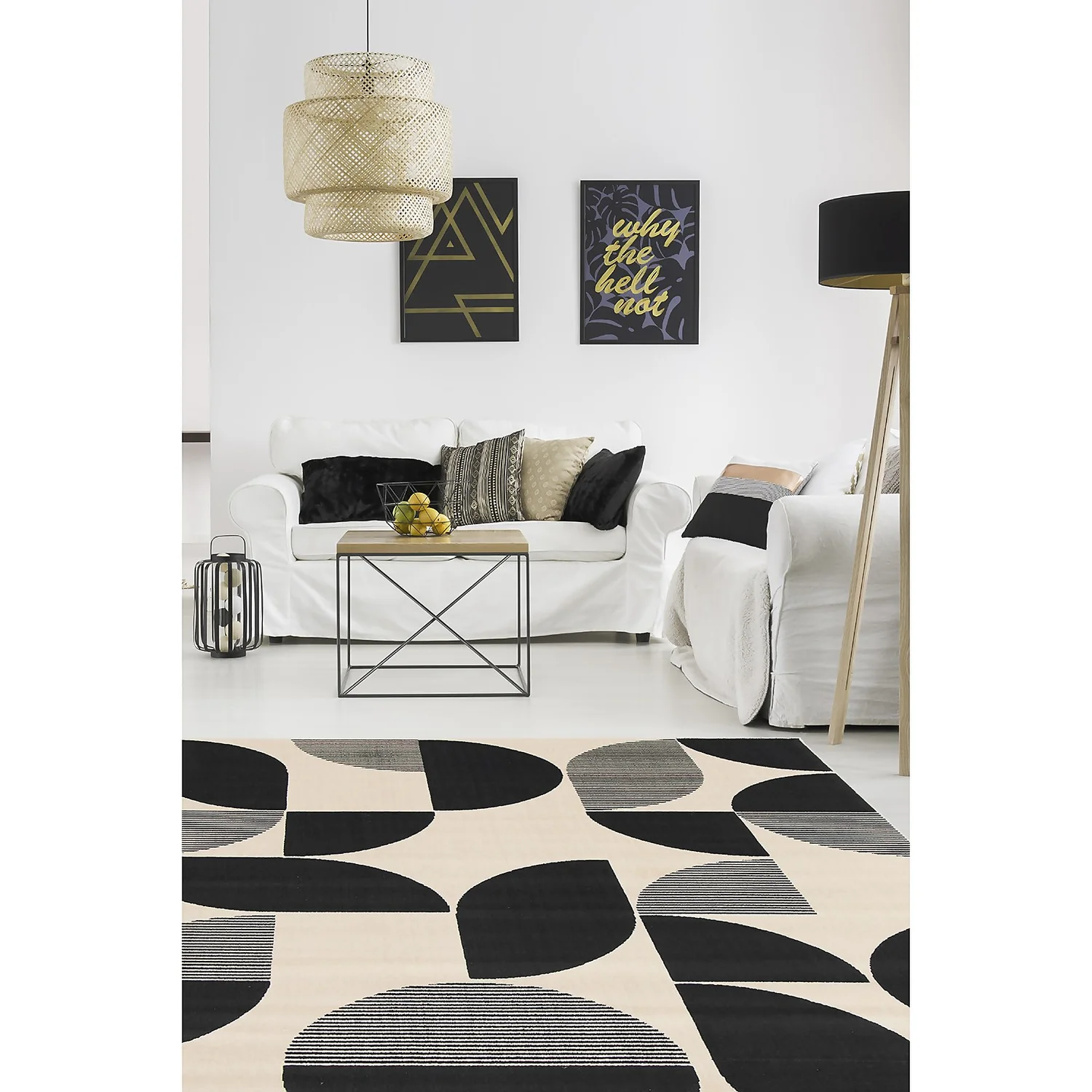 Geometric Rug - Monochrome - 160x230cm 2 Geometric Rug - Monochrome - 160x230cm - Image 2