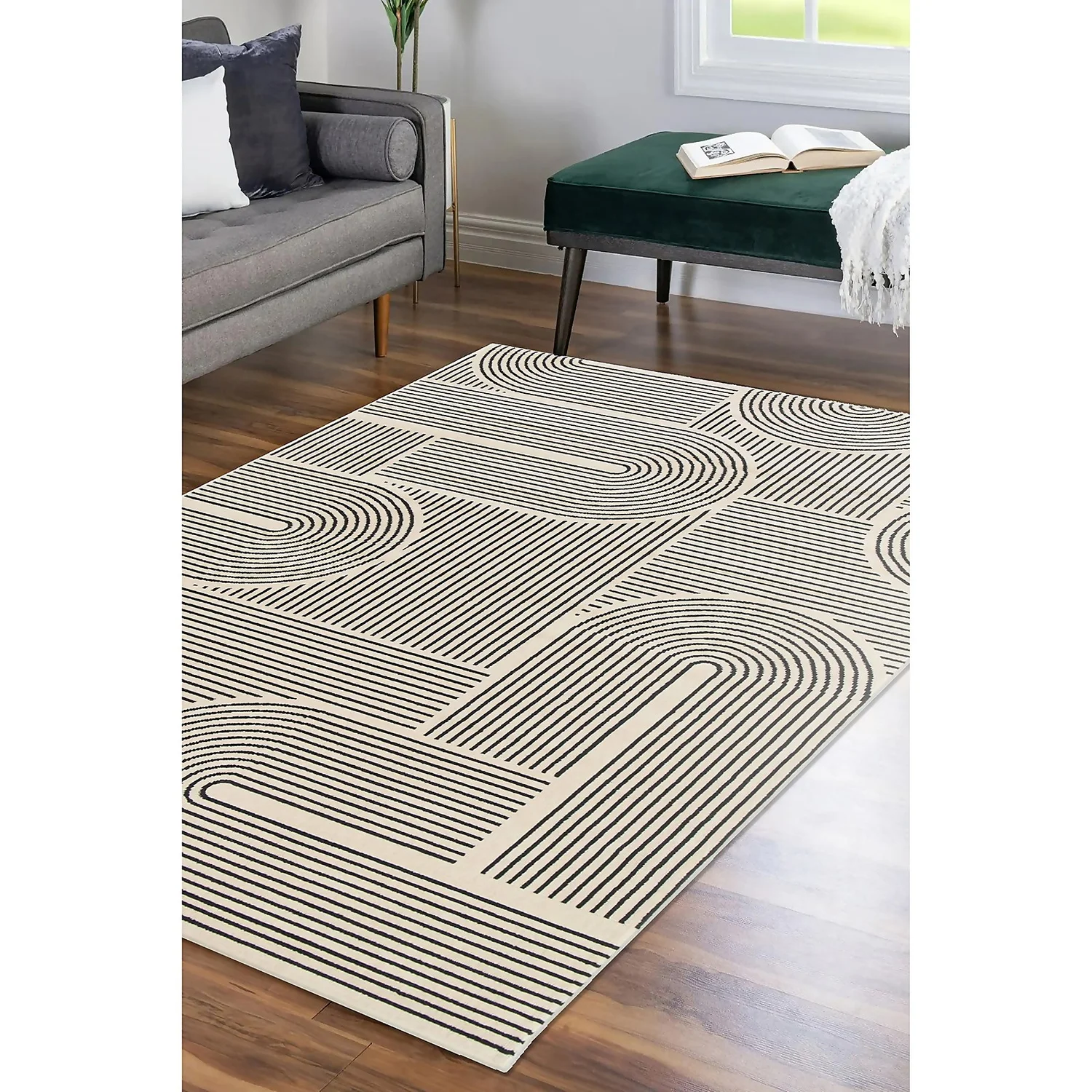 Arcs Rug - Monochrome - 160x230cm 2 Arcs Rug - Monochrome - 160x230cm - Image 2