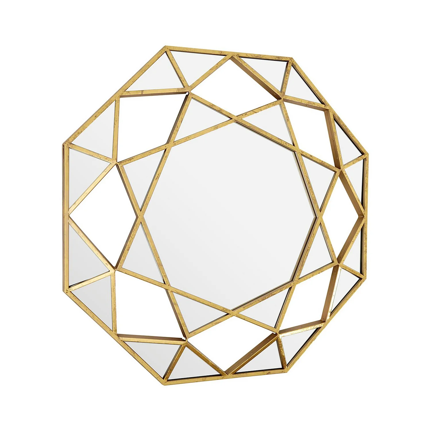 Marcia Faceted Octagonal Wall Mirror - Gold - 81cm 2 Marcia Faceted Octagonal Wall Mirror - Gold - 81cm - Image 2