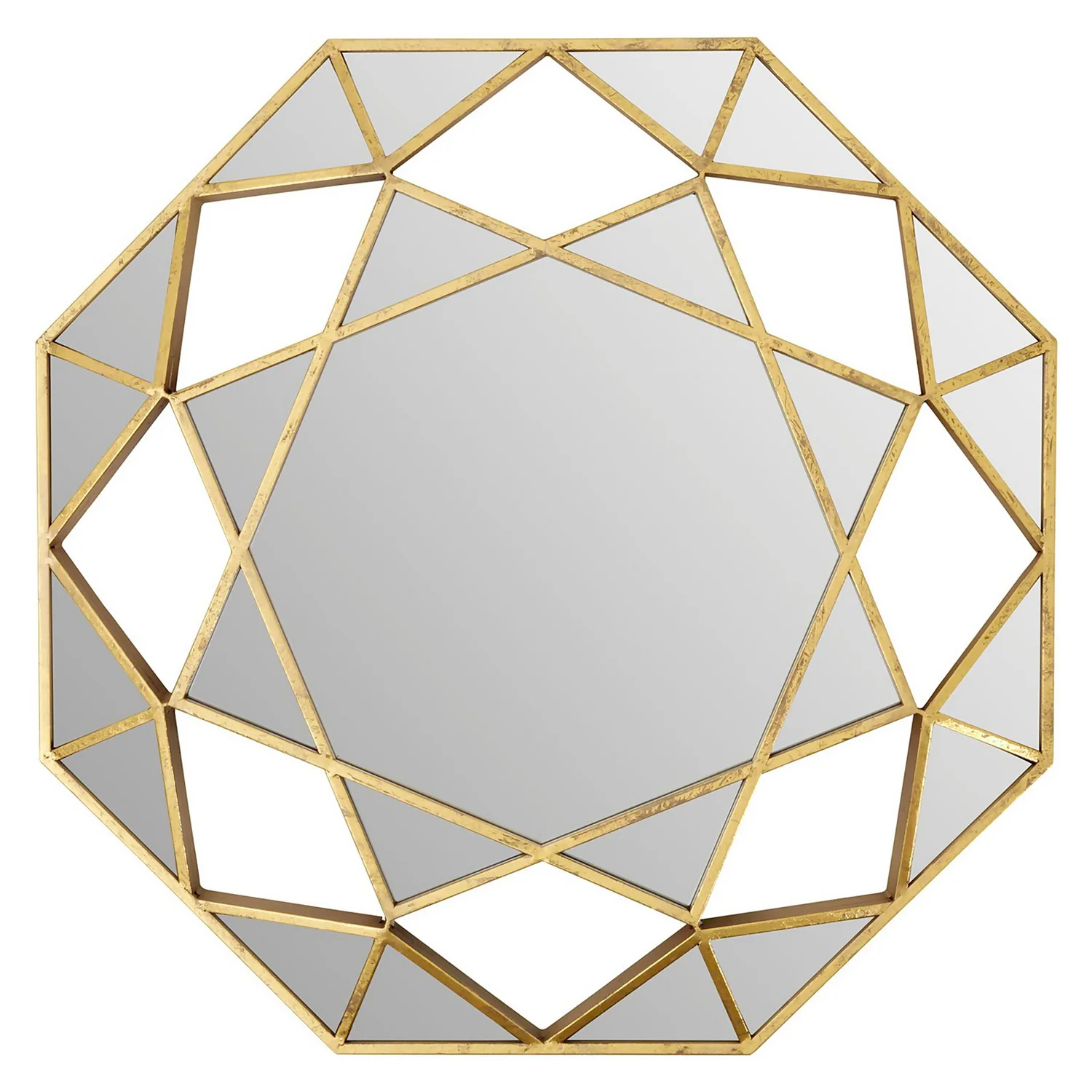 Marcia Faceted Octagonal Wall Mirror - Gold - 81cm 1 Marcia Faceted Octagonal Wall Mirror - Gold - 81cm