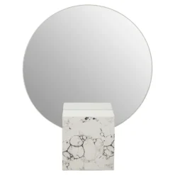 Mimo White Marble Effect Mirror