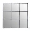 Square Metal Wall Mirror - Black - 95cm