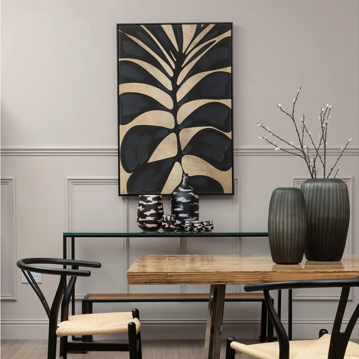 Astratto Canvas Wall Art Oil Painting - Black & Gold - 82.6x122.6cm 2 Astratto Canvas Wall Art Oil Painting - Black & Gold - 82.6x122.6cm - Image 2