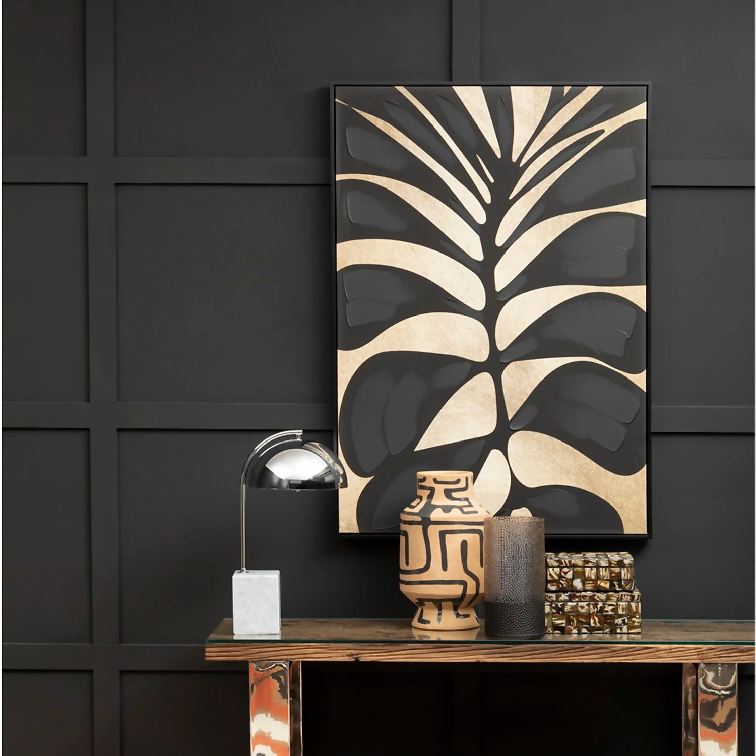 Astratto Canvas Wall Art Oil Painting - Black & Gold - 82.6x122.6cm 4 Astratto Canvas Wall Art Oil Painting - Black & Gold - 82.6x122.6cm - Image 4