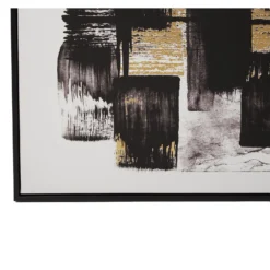 Astratto Canvas Wall Art - Black, White & Gold - 102.6x102.6cm -Curver Shop 14821024 8995057939422515